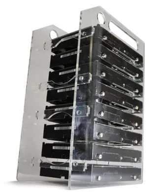 Produktbild von Festplattenhalterung - 3,5-Zoll, transparente HDD-Halterung mit Lüfterbefestigung