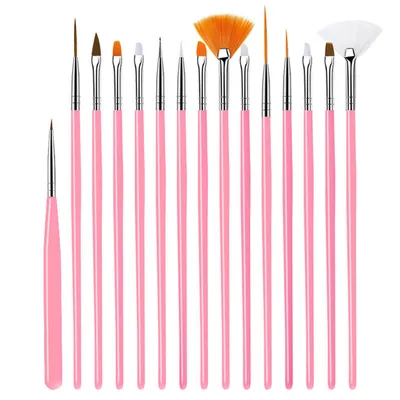 Produktbild von ["Kosmetikpinsel-Set 15 Stück Nagel Pinsel, Nail Art Pinsel Set, Rosa"]