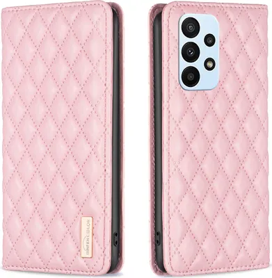 Obrázek produktu pro Galaxy A23 Pouzdro, Elegantní Flip Kožené Pouzdro s Kapsami na Karty a Stojánkem pro Samsung Galaxy A23 M23 M13 4G Růžový