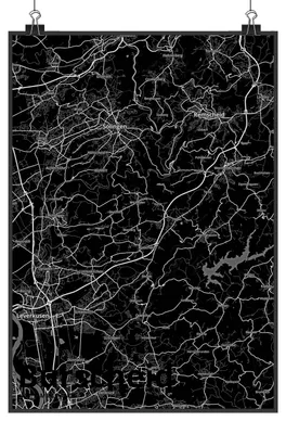 Produktbild von Mr. & Mrs. Panda Bild Burscheid DIN A2 - Geschenk, wanddeko, Kunstdruck, Wandbild, Plakat, Stadt, Wanddekoration, Dorf Karte Landkarte Map Stadtplan