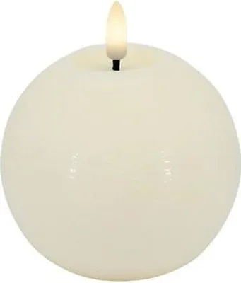 Produktbild von Candela Lights LED Kugelkerze Echtwachs fernbedienbar 8x7 cm cream rustic