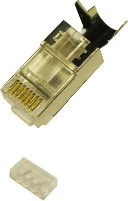 Immagine prodotto di XtendLan Connettore STP RJ45 CAT 7/6A/6, filo, schermato 50u, piegato con clip a crimpare