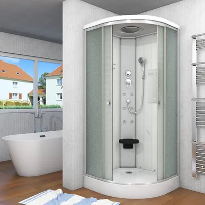 Produktbild von Duschkabine Fertigdusche Dusche Komplettkabine D10-00M0-EC 80x80 cm