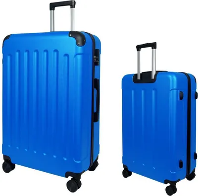 Produktbild von Reisetasche Koffer ABSTasche Trolley (Handgepäck-Mittel-Groß) Zwillingsrollen Hellblau L (65cm)