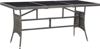 Produktbild von Gartentisch Grau 170 x 80 x 74 cm Poly Rattan