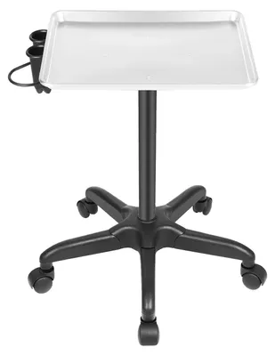 Produktbild von Salon-Rolltablett, höhenverstellbar, 5 Universalräder, Silber