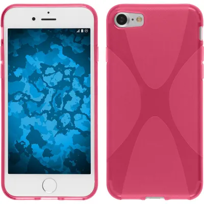 Produktbild von PhoneNatic Case kompatibel mit Apple iPhone 8 - pink Silikon Hülle X-Style + 2 Schutzfolien