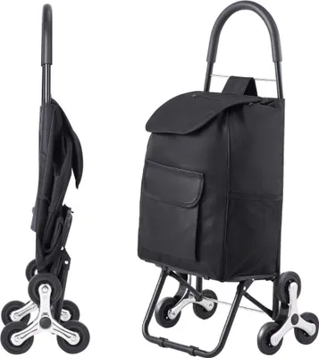 Image de Chariot de transport - Chariot de transport pliable - 450x350x965mm pliable - Chariot robuste pour charges lourdes - Transporteur de charges mobile