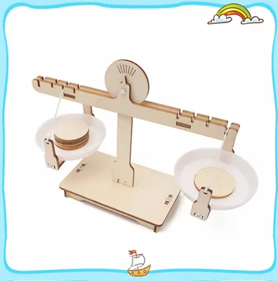 Obrázok produktu pre DIY Balance Scale Lever Wooden Weighing Scale Science Math Teaching Scale Early Educational Balancing Toy for Students Kids