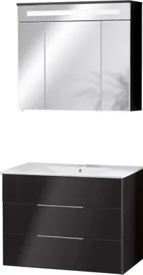 Zdjęcie produktu dla Fackelmann KARA zestaw mebli łazienkowych 3-częściowy, 80 cm, antracyt, ceramika, 2 szuflady