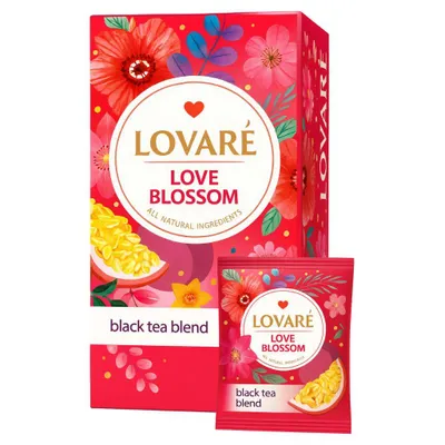 Produktbild von LOVARÉ Love Blossom 48g (24 Portionsbeutel, schwarzer Tee)
