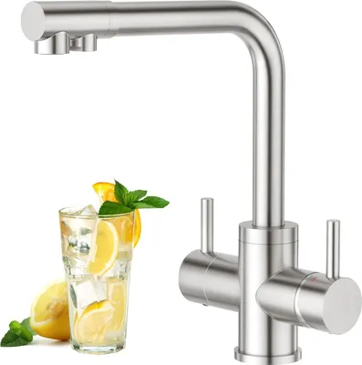 Produktbild von Doppelhandel Küchenarmatur mit Wasserfilter - Edelstahl
