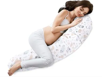 Obrázok produktu pre Famanu vankúš pre bočných spáčov, 165 x 70 cm - bavlnený vankúš s odnímateľným poťahom s motívom sovy