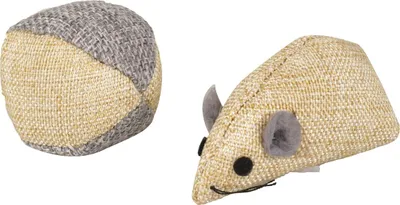 Immagine prodotto di Giocattolo per gatti Flamingo: topolino e pallina di Juns, beige