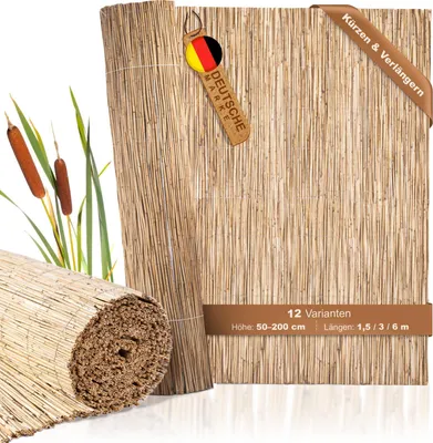 Produktbild von BooGardi Schilfrohrmatte natur 50x150cm Sichtschutzzaun Höhe 90-200cm x 600cm