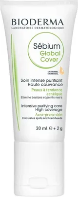 A white tube of Bioderma Sebium Global Cover skincare product.