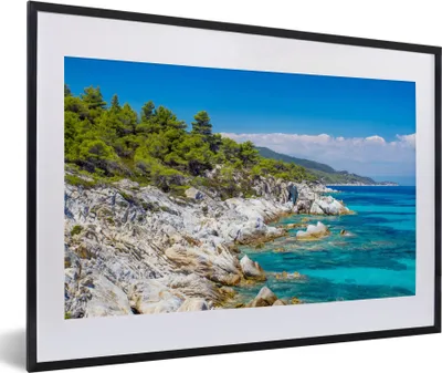 Produktbild von MuchoWow® Gerahmtes Poster Meer - Sommer - Tropisch 60x40 cm - Poster mit Schwarzem Bilderrahmen Wandposter Rahmen Foto Bilder - Schlafzimmer - Plakat in Rahmen - Drucken