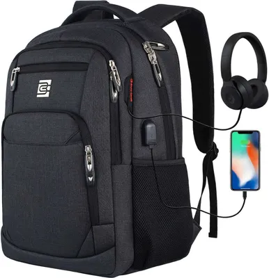 Produktbild von MODFU Laptoprucksack Laptop Rucksack 46LWasserbeständig Laptoptasche für 17.3 zoll Laptop mit USB-Anschluss, Anti-Diebstahl, Backpack mit Laptopfach,Schwarz