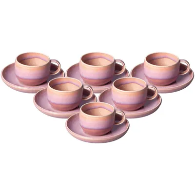 Produktbild von like. by Villeroy & Boch Perlemor Coral Kaffeetasse mit Untertasse 190 ml 6er Set