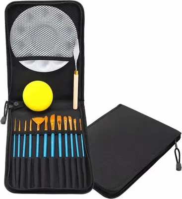 Produktbild von Pinselset Acrylfarben, 12-teiliges Pinselset Malen, Kinder Pinsel Set für Acryl, Aquarell und Ölfarben Acrylpinsel Set