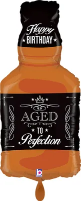 Produktbild von Folienballon Happy Birthday Whiskeyflasche 34 x78 cm Geburtstag