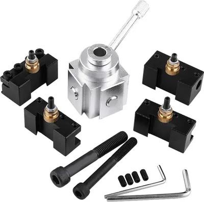 Produktbild von Aluminiumlegierung Schnellwechsel Mini-Drehbank Werkzeugset - Praktisches Werkzeughalter- und Halterkit.