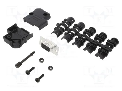 Image de 1 connecteur D-Sub HD à souder, angle de 45°, 15 broches femelle, pour câbles, modèle L17D45PK-P-09, référence L77HDE