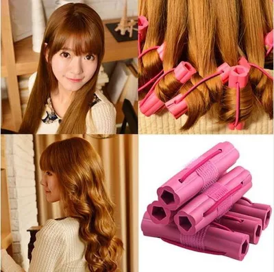 Produktbild von Soft Foam Papillot Softsticks 6-teiliges Set Lockenwickler-Set - Foam Papillotten - Lockenwickler-Set Lockenwickler / Lockenwickler / Curlers Set - Foam Papillotten - Locken - Hair Foam Rollers - Elastic - Heble