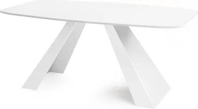 Produktbild von Esstisch Monte Weiß im Modern Stil, Rechteckiger Tisch - Ausziehbar von 160 cm bis 200 cm, Pulverbeschichtete Weiße Metallbeine - 160 x 80 cm - Weiß