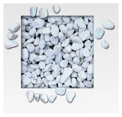 Produktbild von 5 kg Marmorkies Carrara Weiß verschiedene Körnungen Körnung 25/40 mm
