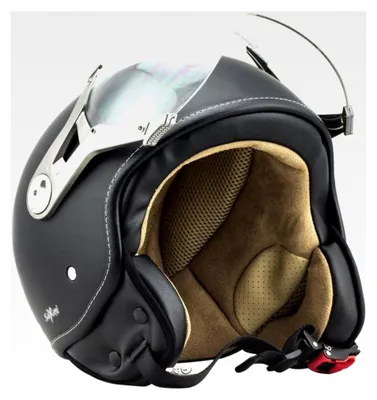 Produktbild von SP-325 Mono „Night“ · Jet-Helm · Motorradhelm Rollerhelm Scooterhelm Moped Mofahelm Chopper Retro Vespa Vintage Pilot Biker Helm · ECE 22.05 Visier Schnellverschluss Größe S (55-56cm)