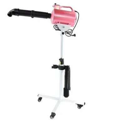 Produktbild von Standhaartrockner mit Wasserfunktion – Shernbao Katzenhaartrockner, rosa, 2400 Watt – mit Ständer und Auslauf – Hundehaartrockner für den Hundesalon –
