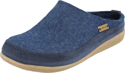 Produktbild von Haflinger Damen Pantoffel Herren Filz Hausschuh Blizzard Skane 718025, Größe:42 EU, Farbe:Blau