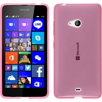 Produktbild von PhoneNatic Case kompatibel mit Microsoft Lumia 540 Dual - rosa Silikon Hülle transparent + 2 Schutzfolien