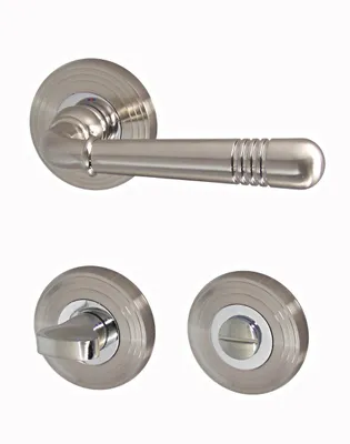 Produktbild von Türbeschlag 1661 Helena R WC Nickelmatt Türdrücker Türklinke