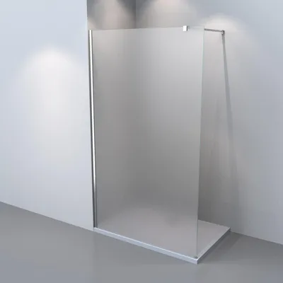 Produktbild von Duschwand, Glaswand 75 80 90 100 120 cm, H:200 cm, 8 mm Vollsatiniert +Nanobeschichtung, Milchglass
