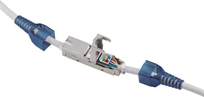 Produktbild von Goobay Werkzeugloser Kabel Verbinder "slim" CAT 6A, STP geschirmt - Klemmleiste für LSA Montage (werkzeugfrei)