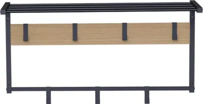 Image de Rebecca Mobili Portemanteau mural en aggloméré et métal, noir et beige