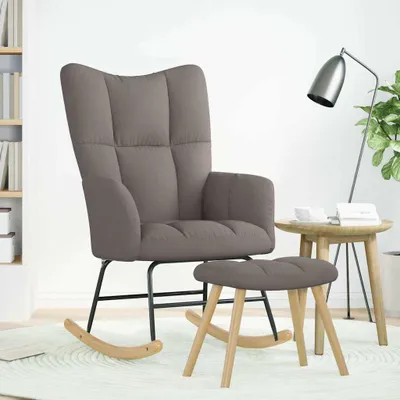 Obrázok produktu pre vidaXL Hojdacie kreslo s podnožkou taupe fabric