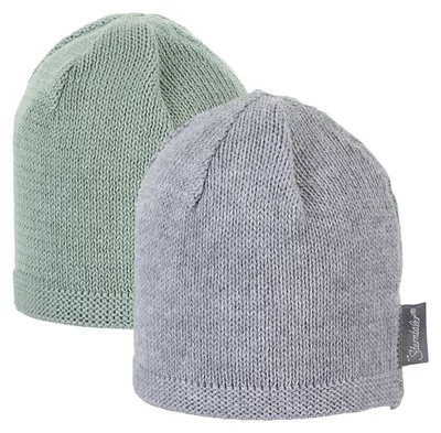 Produktbild von Sterntaler Baby Strickmützen Doppelpack, Grün, Grau, Größe 45