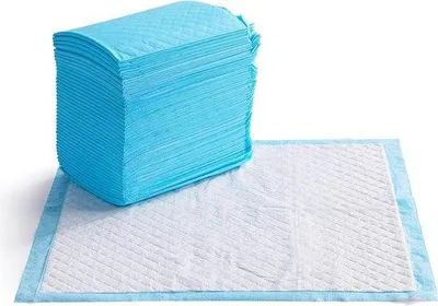 Zdjęcie produktu dla Podkładki treningowe dla psów, 50 sztuk, szybkoschnące, niebrudzące, niebiesko-białe