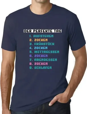 Produktbild von Herren Grafik T-Shirt Der Perfekte Tag Lustige Zocker Gamer Gaming Öko-Verantwortlich Vintage Jahrgang Kurzarm Lustige Druck Geburtstag Geschenk Mann