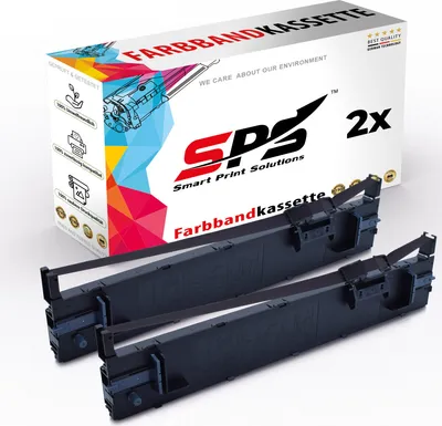 Produktbild von 2x Kompatibel Epson LQ-690 C13S015610 Farbbänder Schwarz für Epson LQ690