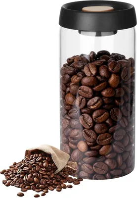 Produktbild von Kaffeedose 1800 ml, Vakuum-Kaffeedose aus Borosilikatglas, Kaffeebohnenhalter, geeignet für Nüsse, Tee, Trockenfrüchte, feuchtigkeits- und oxidationsb