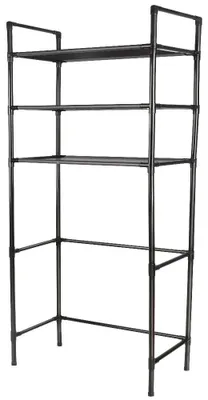 Immagine prodotto di Scaffale per lavatrice - Scaffale a 3 ripiani - Acciaio inossidabile - Salvaspazio - Non pieghevole - Per il bagno - Nero