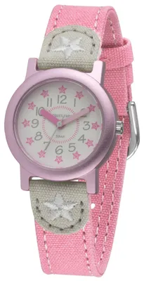 Produktbild von Jacques Farel ORG02STA Ökouhr Uhr Mädchen Kinderuhr Stoffband rosa
