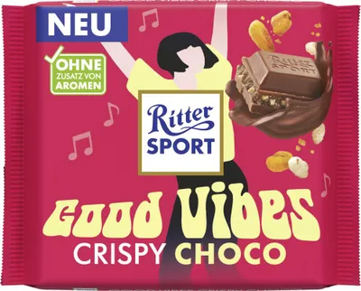 Ritter Sport Good Vibes Crispy Choco cremige Füllung Packung 100g