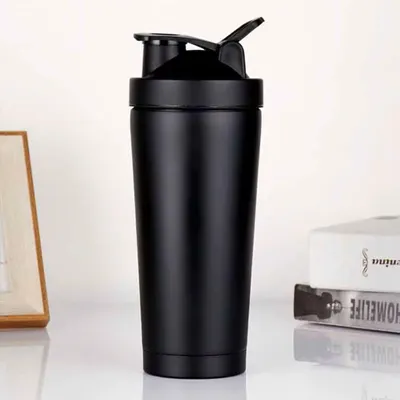 Produktbild von Protein Shaker Edelstahl 750 ML Shaker aus Metall in Schwarz
