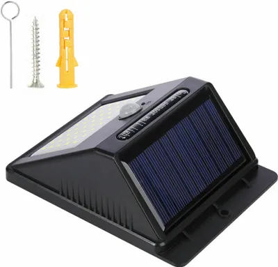 Image de 2 pièces 150 LED Lampe solaire murale avec détecteur de mouvement Garage Jardin Projecteur Lumière Lampe extérieure Lumière étanche Applique murale