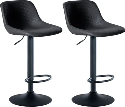 Produktbild von 2er Set Barhocker Loft Kunstleder schwarz